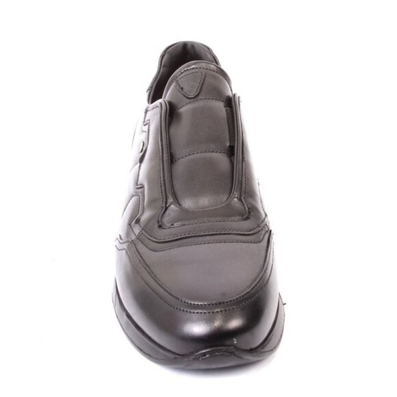 Roberto Serpentini 8317 Black Leather Streetch Sneakers Shoes
